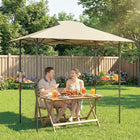 Outsunny - Gazébo pliant pour barbecue 5 pi l x 8.5 pi L avec étagères - Auvent d'extérieur UPF 50+ - Kaki-Toit en polyester enduit offrant une protection solaire UPF50+