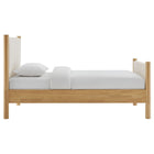 Modway - Maven Taille jumelle Tissu tapis Lit de plateforme, Chêne d’ivoire-Bois séché au four