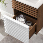 Modway - Render Fixation murale de 18" Vanette de salle de bain - Blanc Noyer Blanc-Matchs non inclus