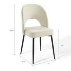 Modway - Rouse Tissu rembourré Fauteuil d’appoint de salle à manger Ensemble de 2 - Noir beige-Rembourrage en tissu doux