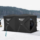 Outsunny - Tente Abri De Pêche Sur Glace Pop-Up 5-8 Personnes - Noir-Mâts solides en fibre de verre de haute résistance pour soutenir la tente   
