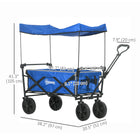 Outsunny - Chariot pliable d’extérieur avec auvent amovible-Cadre en acier pour une structure solide capable de supporter des déplacements toute la journée