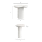 Modway - Elowen Terrasse extérieure Pierre Table d’appoint, Blanc-Conception de la base sur piédestal