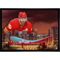 Jonathan Huberdeau 20x29 Flames Skyline-H - Toile encadree - 31" x 22"-Impression sur toile de qualité supérieure avec bordures enveloppées