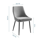Modway - Viscount Tissu rembourré Chaises de salle à manger Ensemble de 2 - Noir Gris clair-Rembourrage en tissu polyester