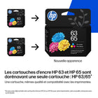 HP - Cartouche d'encre 63/65 authentique à rendement standard - Tricolore-Compatible avec certaines imprimantes HP DeskJet series, HP ENVY series, HP OfficeJet series