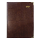 Brownline - 2027 agenda quotidien Executive avec reliure cousue – 10 3/4 po x 7 3/4 po – couleurs assorties – trilingue-Sections ombragées pour les priorités
et notes