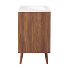 Modway - Transmit 24" Vanette de salle de bain - Blanc noyer-Portes doubles à fermeture douce