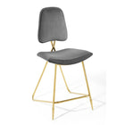 Modway - Ponder Performance Velvet Tabouret de comptoir - Gris-Rembourrage en velours polyester Performance