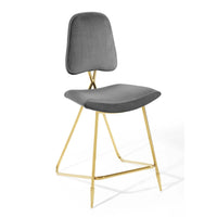 Modway - Ponder Performance Velvet Tabouret de comptoir - Gris-Rembourrage en velours polyester Performance