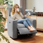 HOMCOM - Fauteuil inclinable électrique avec ports USB - gris foncé-Dossier en coton poupée de 8,7 po (22 cm) offrant une sensation douillette 