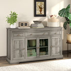 HOMCOM - Buffet 55,1 po L avec rangement - gris-Panneau de particules avec revêtement en mélamine assurant durabilité et facilité de nettoyage 