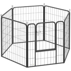 PawHut - Parc pliable pour chien 6 panneaux avec porte et sangle - 31,5 po L-Six panneaux peuvent être configurés en différentes formes pour une installation polyvalente