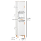 Kleankin - Armoire de rangement de salle de bain haute et mince avec étagère ajustable - blanc-Couleur : Blanc    