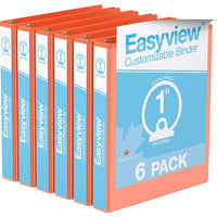 Davis Group Super offre Easyview, Reliure View à anneaux ronds 1 po, personnalisable, paquet de 6 - Orange-3 Reliure À Anneaux