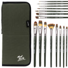 Mont Marte - Ensemble de 17 pinceaux Signature - Synthétiques-La variété de styles et de tailles de pinceaux permet une large couverture, un mélange harmonieux, le travail des contours et des traits fins, le tout dans une collection pratique