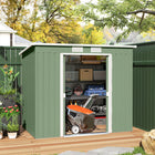 Outsunny - Abri de jardin adossé 7 pi x 4 pi avec kit de fondation - vert-Toit incliné pour éviter l'accumulation d'eau
