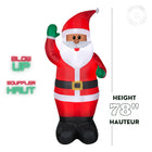 GEMMY - Père Noël gonflable afro-américain de Noël - 198 cm-Pour usage intérieur et extérieur