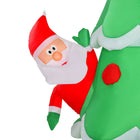 HOMCOM - Arbre de Noël gonflable de 7FT LED Décoration extérieure Père Noël - Vert-Matériel : tissu de polyester 