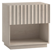 Hudson&Canal - Table de chevet rectangulaire cannelée Jason - 24 po l - Blanc aulne-Design moderne et contemporain pour votre chambre, votre suite d'invités ou tout autre endroit où vous avez besoin d'un peu plus d'espace de rangement