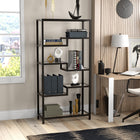 Hudson&Canal - Bibliothèque Johann 68"H - Bronze noirci-Dimensions du produit : 14" L x 34" l x 68" H
