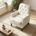 HOMCOM - Fauteuil d’appoint moderne mi-siècle avec assise épaisse rembourrée pour chambre - blanc crème-Dimensions totales : 27,2 po l x 29,5 po P x 35,4 po H (69 x 75 x 90 cm)  

