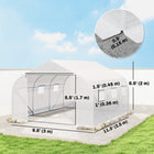 Outsunny - Serre de jardin tunnel portable à entrée piétonne 14,5 pi x 10 pi x 6,6 pi-La bâche en PE résistante aux UV résiste aux éléments les plus rudes  
