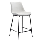 Zuo - Byron Tabouret de comptoir - Blanc-Repose-pieds ergonomique et confortable