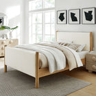 Modway - Maven Taille reine Boucle Tapis Lit de plateforme, Feather Oak-Bois séché au four