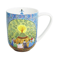 Oscardo - Tasse porcelaine « Femmes dansantes » de Leah Dorion - 485 ml-Design d’art autochtone - Femmes dansantes par Leah Dorion, artiste métisse, œuvre célébrant le patrimoine culturel et les traditions