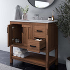 Modway - Ashlyn 36" Vanette de salle de bain - Blanc noyer-Capsules de pied non marquées