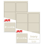 JAM Paper Étiquettes postales, 4 x 3 1/3 po, ivoire, 6 par page, 240 par paquet-Ivoire