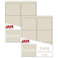 JAM Paper Étiquettes postales, 4 x 3 1/3 po, ivoire, 6 par page, 240 par paquet-Ivoire
