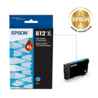 Epson - T812 Cartouche d'encre - Grande capacité - Cyan-Manipulation sans souci - impressions résistantes au maculage, à la décolouration et à l’eau