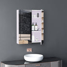 HOMCOM - Armoire à pharmacie murale de salle de bain avec miroir et rangement - lilas clair-Fabriqué en MDF pour plus de durabilité   