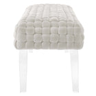 Modway - Prologue Tissé Performance Velvet Ottoman - Blanc-Rembourrage en mousse dense