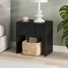 Hudson&Canal - Table de chevet Kenslow 24 po - Grain noir-La base, le dessus et le tiroir sont fabriqués en MDF robuste avec une finition grainée noire