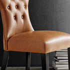 Modway - Silhouette Restauration Vinyle Fauteuil d’appoint - Tan-Sept boutons placés au centre