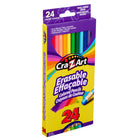 Cra-Z-Art - Crayons de couleur effacables - Couleurs assorties, Paquet de 24-Commodité effaçable, chaque crayon est livré avec une gomme à effacer, ce qui permet des corrections et des ajustements faciles