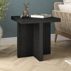 Hudson&Canal - Table d'appoint carrée Boden de 56 cm de largeur, , grain noir-Caractéristiques assemblage facile