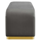 Modway - Koda Performance Velvet Banc long de la chute d’eau - Brass Storm Grey-Socle métallique
