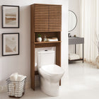 Modway - Render Par-dessus les toilettes Armoire de rangement de salle de bain in Noyer-Glissières de plancher sans marquage