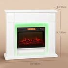 HOMCOM - Cheminée électrique 41 po avec manteau et effet de flamme 3d réglable - 1400 W - blanc-Thermostat intelligent maintenant une température réglée de 17 à 27°C pour un confort constant