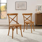 Modway - Gear Fauteuil d’appoint de salle à manger Ensemble de 2 - Noyer-Aucune assemblée requise