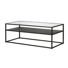 Hudson&Canal - Table basse rectangulaire Ada 46"L - Bronze noirci-Le plateau de table a une capacité de poids de 60 lb, l'étagère peut supporter 20 lb