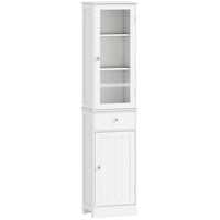 Kleankin - Armoire de rangement avec plusieurs étagères et tiroir - blanc-2 armoires et un tiroir offrent un espace de rangement généreux 