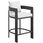 Modway - Tahoe Terrasse extérieure Aluminium pour patio Tabouret de comptoir - 36,5 po - Blanc-Cadre en aluminium