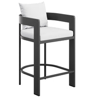 Modway - Tahoe Terrasse extérieure Aluminium pour patio Tabouret de comptoir - 36,5 po - Blanc-Cadre en aluminium