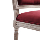 Modway - Court Vintage français Performance Velvet Fauteuil d’appoint de salle à manger - Bordeaux naturel-8