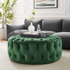 Modway - Amour Gros rond à boutons touffés Performance Velvet Ottoman - Émeraude-Rembourrage en velours polyester Performance